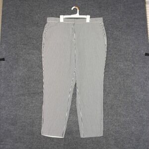Orvis Pants Womens 16 Striped White Navy Wavy Cotton Casual Everyday